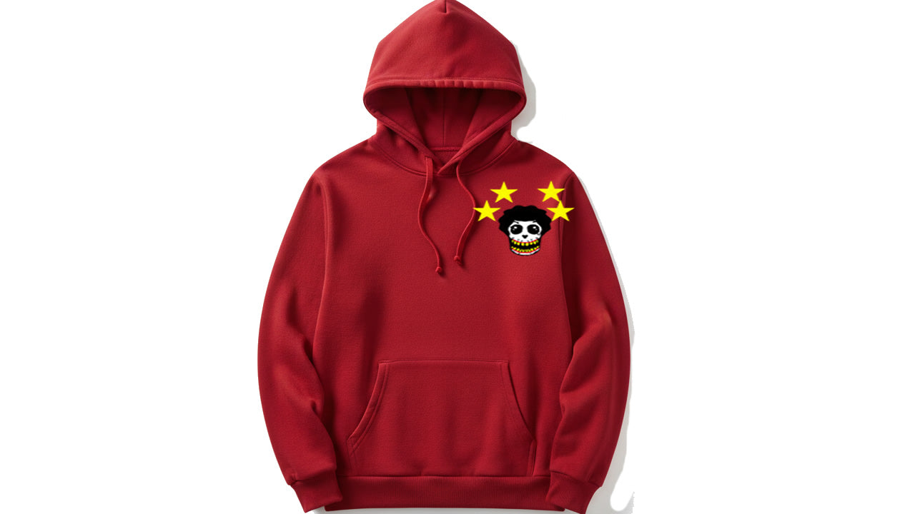 Red skull star hoodie