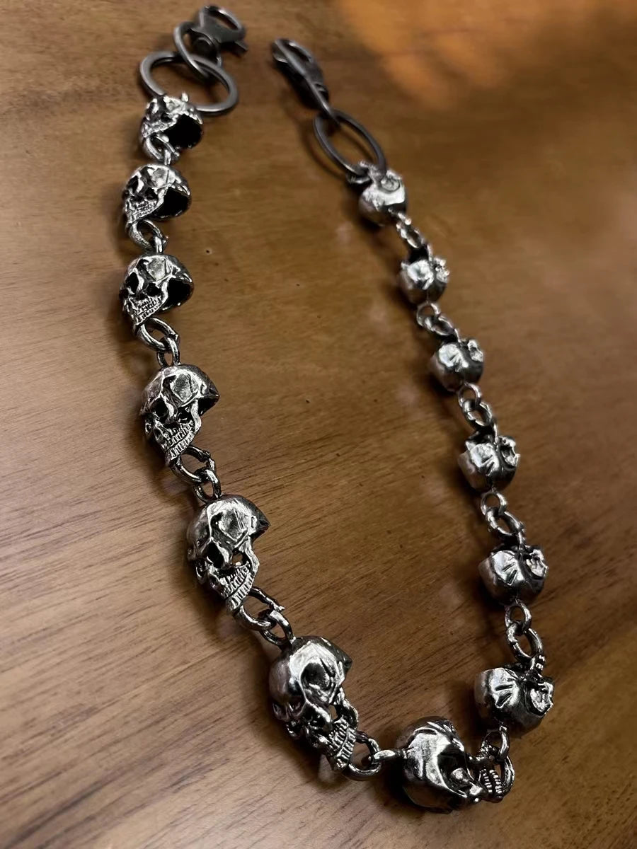 55Cm Men\'s Waist Key Chain Retro Skull Metal