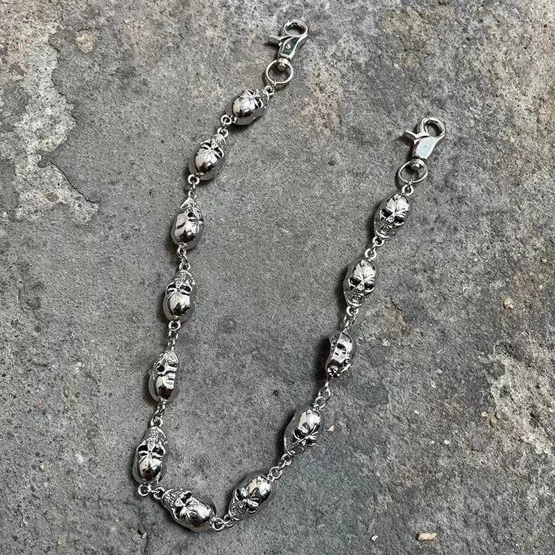 55Cm Men\'s Waist Key Chain Retro Skull Metal