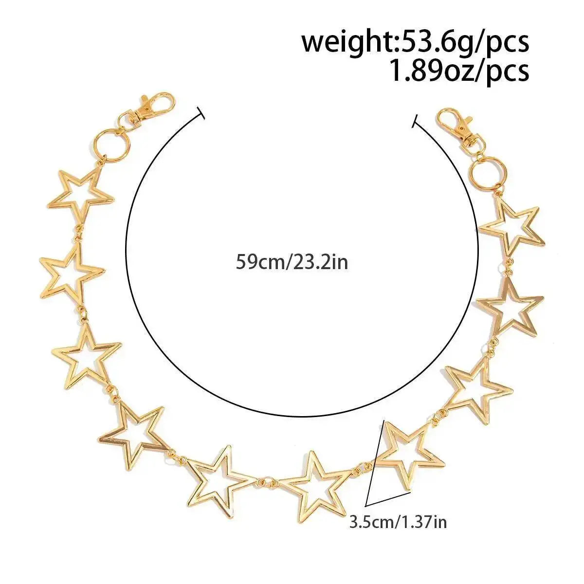 IngeSight.Z Punk Metal Hollow Star Chain Keychain