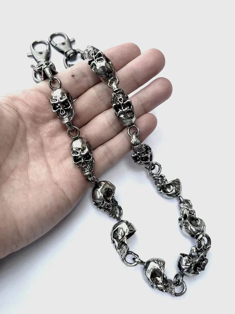 55Cm Men\'s Waist Key Chain Retro Skull Metal