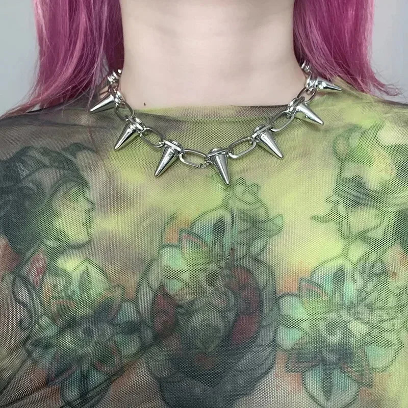 Fashion Punk Spike Chokers Necklaces