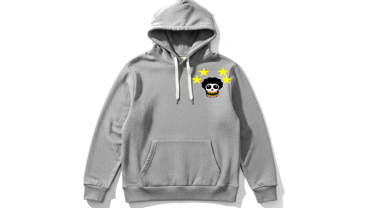 Gray skull star hoodie